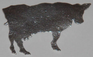 Cow brooch, silver'Yre dyr' (Giddy animals) series1986, for David-Andersen
