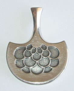 Partly oxidized silver pendant, partly oxidized