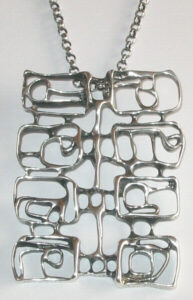 Pendant, 1960s
Patinated/oxidized silver.