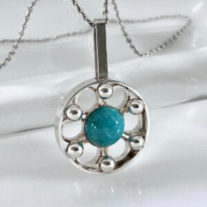 Agnar Skrede, silver pendant with Amazonite