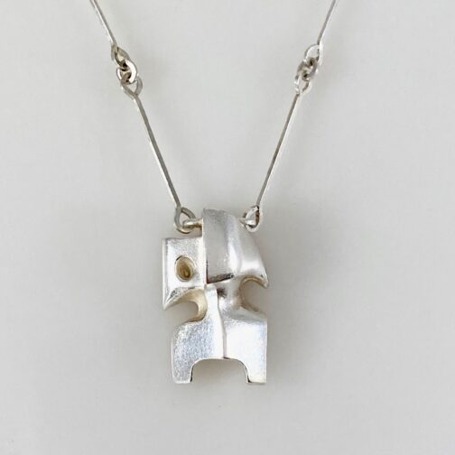 "Zombi" pendant by Björn Weckström created for Lapponia in 1974. Mid Century Modern Jewelry from Finland by one of the prime exponents of the era.
