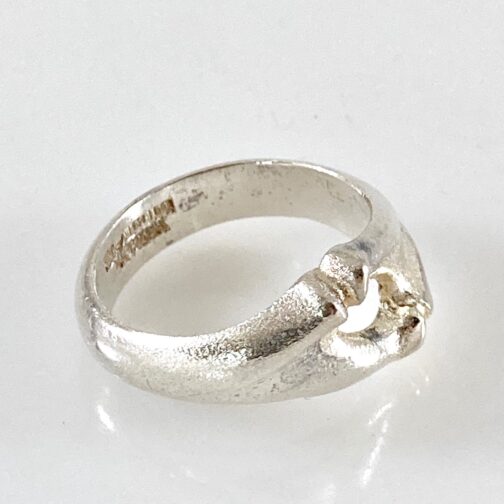 Silver ring from Lapponia, created by Björn Weckström. Organically resembelng bone structure, Weckström explores MCM Jewelry from different angles.
