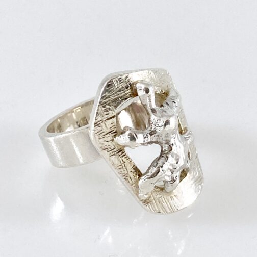Ring by Claës E. Giertta made for his own studio. Baron Giertta was known for the expressive energy of his works, as is so evident in this MCM piece.