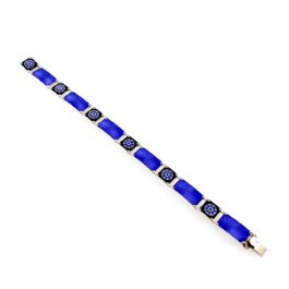 Silver enamel bracelet by David-Andersen in dark blue. From one of the major exponents of Norwegian 20th century enamel works, in excellent condition.