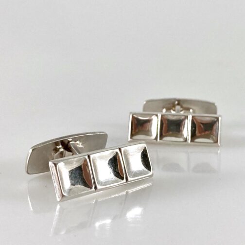 Marianne Berg silver cufflinks. Classic mod design from one of Uni David-Andersen's talented silversmiths, placing her workshop into it's quality category.