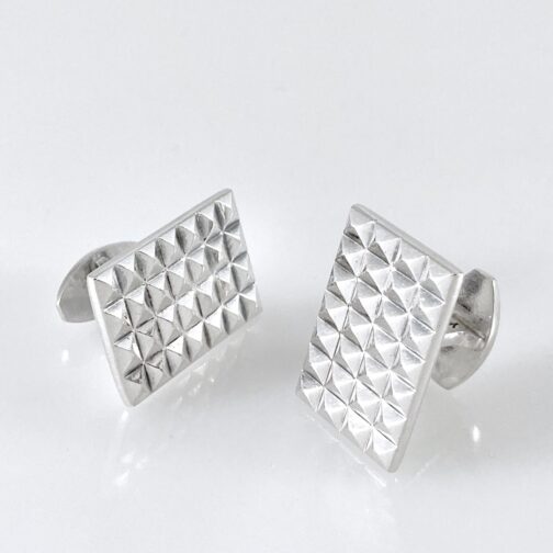 Cufflinks by Erling Christoffersen for PLUS. Solid silver sculpturesque work from the master of the Silver School at Plus in Fredrikstad - pure MCM.