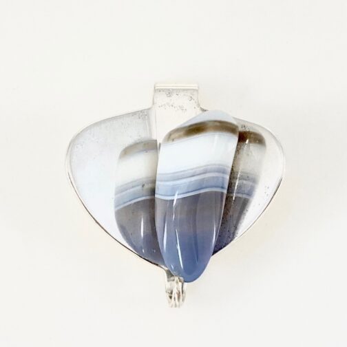 Pendant by Erling Christoffersen in silver with agate.