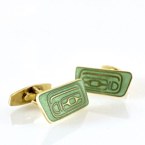 Cufflinks by Gerd Preston for N. M. Thune, Modernism merged with an amazing Tiki exprexsion, capturing the essence of the MCM era.