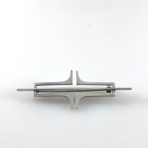 Geometric Silver Brooch by Gine Sommerfelt