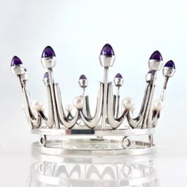 Silver bridal crown with Amethysts and Pearls by Karl-Erik Palmberg for Alton