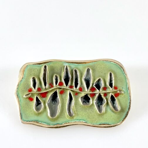 Nora Gulbrandsen freeform brooch, silver with enamel for D-A. One of her pieces created after her functionalist period, embracing liberating herselv artistically from the boundaries that used to be hers.