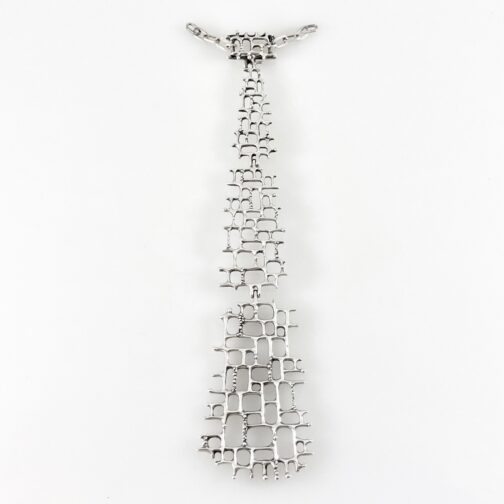 Silver tie by Studio Else and Paul.